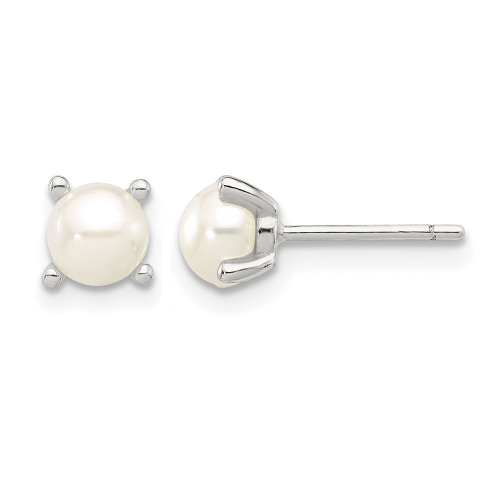 Sterling Silver E-Coating 5mm FWC Pearl Post Earrings