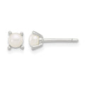 Sterling Silver E-Coating 4mm FWC Pearl Post Earrings
