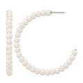 Sterling Silver RH-plated 4-5mm Semi-round FWC Pearl C-Hoop Earrings