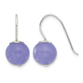 Sterling Silver Polished 10mm Periwinkle Jade Dangle Earrings