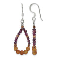 Sterling Silver Carnelian/Garnet/Hematite Teardrop Dangle Earrings