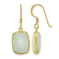Sterling Silver Gold-plated Polished Rectangular Amazonite Dangle Earrings