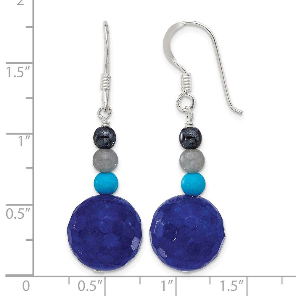 Sterling Silver Hematite/Agate/Quartz/Recon. Magnesite Dangle Earrings