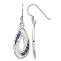 Sterling Silver RH-pltd Polished Abalone & MOP Teardrop Dangle Earrings