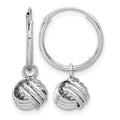 Sterling Silver Rhodium-plated Love Knot Dangle Eternity Hoop Earrings