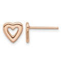 Sterling Silver Rose-tone Open Heart Post Earrings