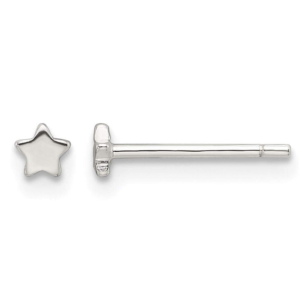 Sterling Silver E-Coating Star Post Earrings