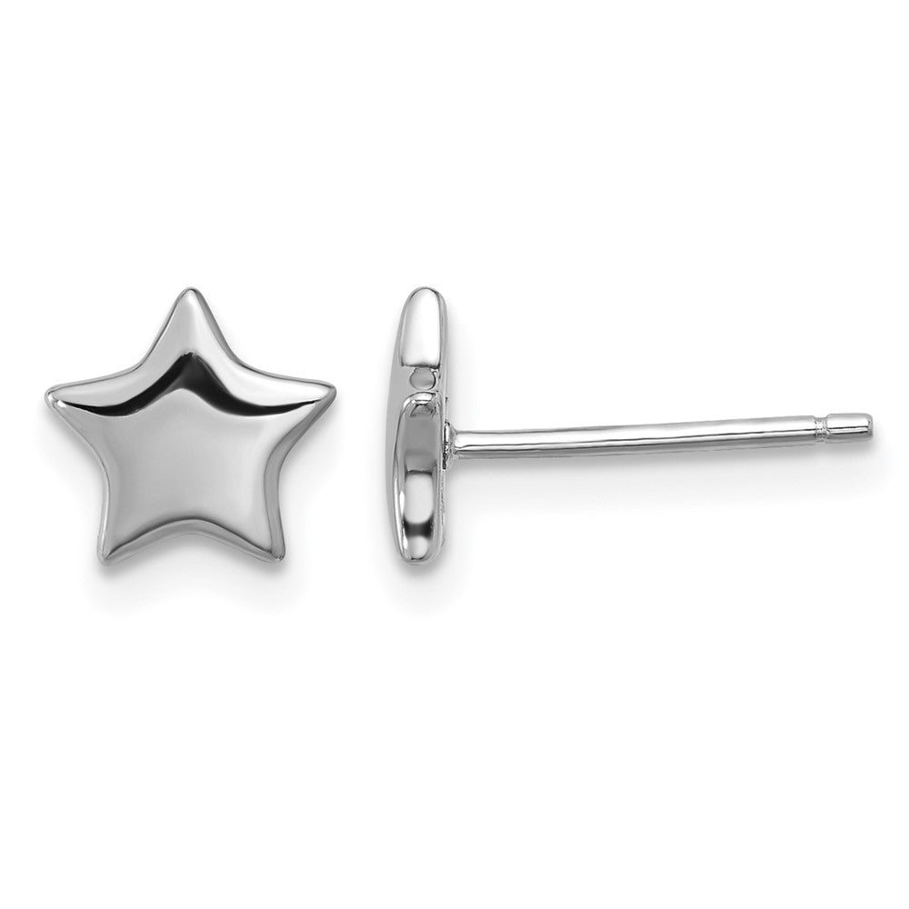 Sterling Silver Rhodium-plated Star Post Earrings