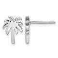 Sterling Silver Rhodium-plated Palm Tree Post Earrings