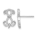Sterling Silver Rhodium-plated CZ Dog Post Earrings