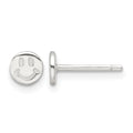 Sterling Silver E-Coating Polished Smiley Face Post Earrings