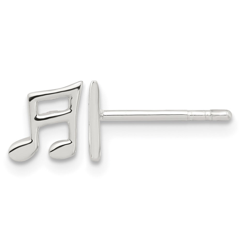 Sterling Silver E-coated Music Note Post Earrings