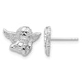 Sterling Silver Polished & Textured Cherub Post Earrings