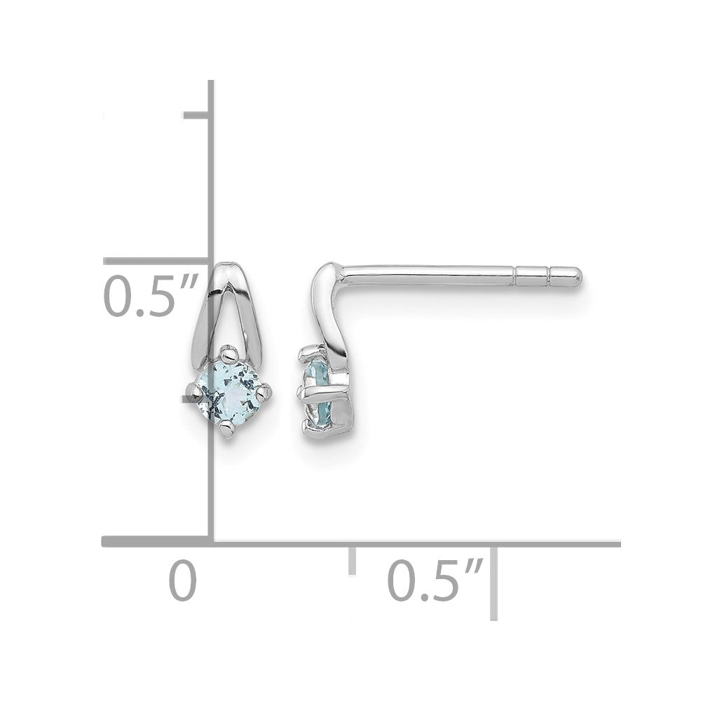 Sterling Silver Rhodium-plated Swiss Blue Topaz Post Earrings