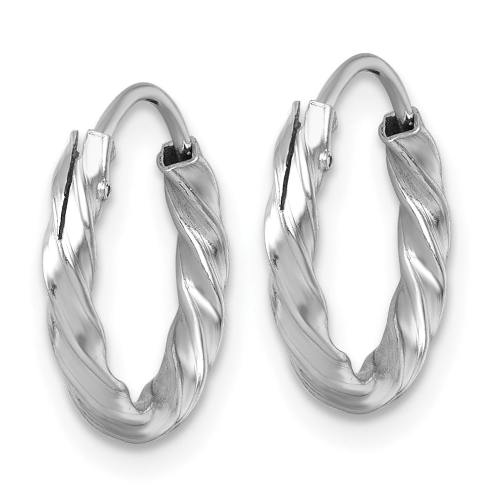 SS RH-pltd Polished Twisted 15.5x2.25mm Round Hoop Earrings