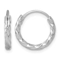 SS RH-pltd Polished Twisted 15.5x2.25mm Round Hoop Earrings