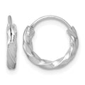 SS RH-pltd Polished Twisted 13x2.25mm Round Hoop Earrings
