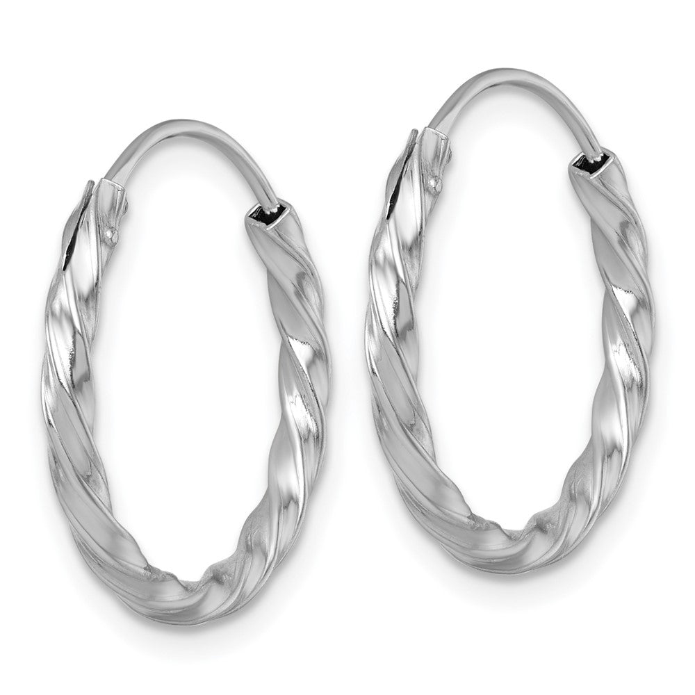 SS RH-pltd Polished Twisted 20x2.25mm Round Hoop Earrings