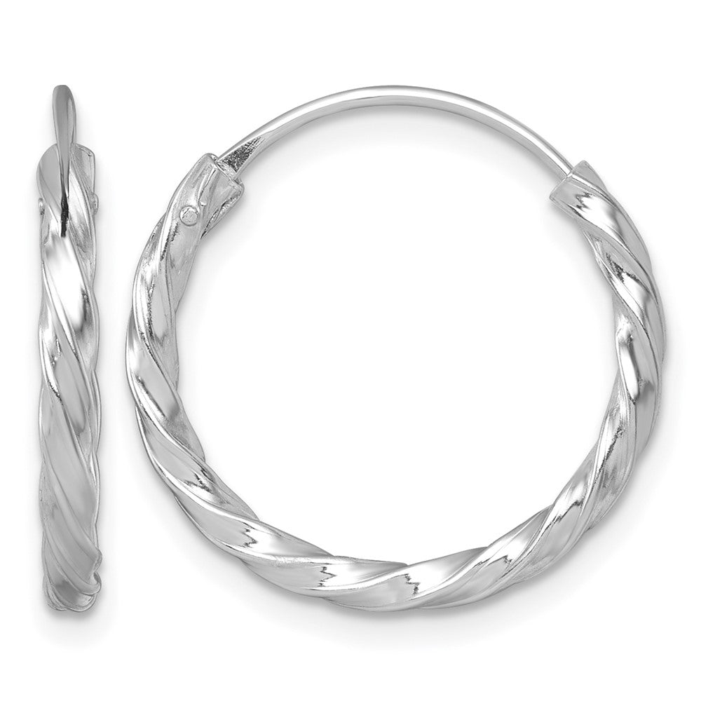 SS RH-pltd Polished Twisted 20x2.25mm Round Hoop Earrings