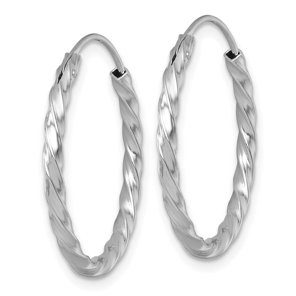 SS RH-pltd Polished Twisted 26x2.25mm Round Hoop Earrings