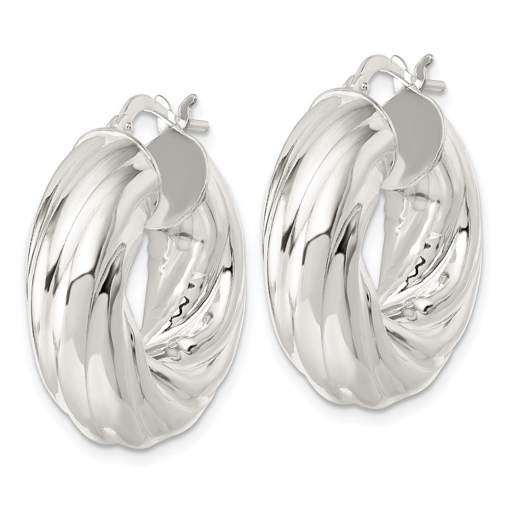 Sterling Silver Polished 8mm Twisted Hoop Earrings