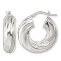Sterling Silver Polished 8mm Twisted Hoop Earrings