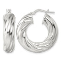 Sterling Silver Polished 8mm Twisted Hoop Earrings