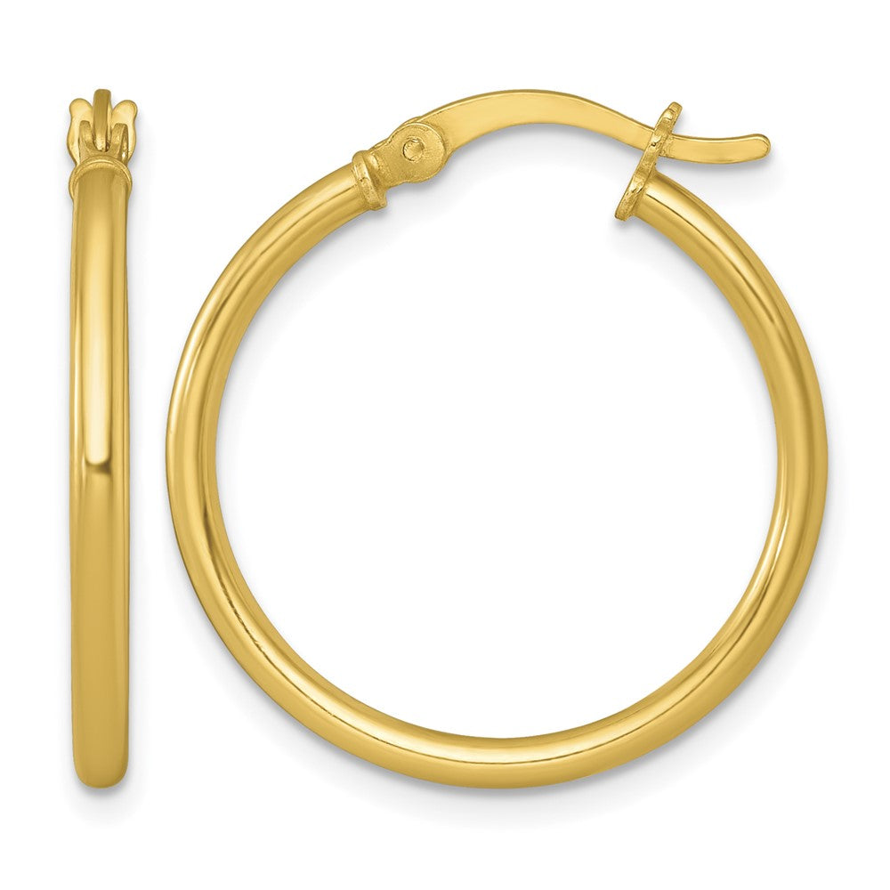 Sterling Silver Gold-tone Polished 2.0mm Round Hoop Earrings