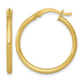 Sterling Silver Gold-tone Polished 2.0mm Round Hoop Earrings