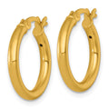 Sterling Silver Gold-tone Polished 2.5mm Round Hoop Earrings