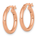 Sterling Silver Rose-tone Polished 2.5mm Round Hoop Earrings