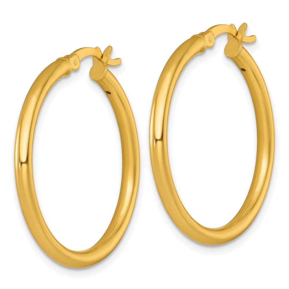 Sterling Silver Gold-tone Polished 2.5mm Round Hoop Earrings