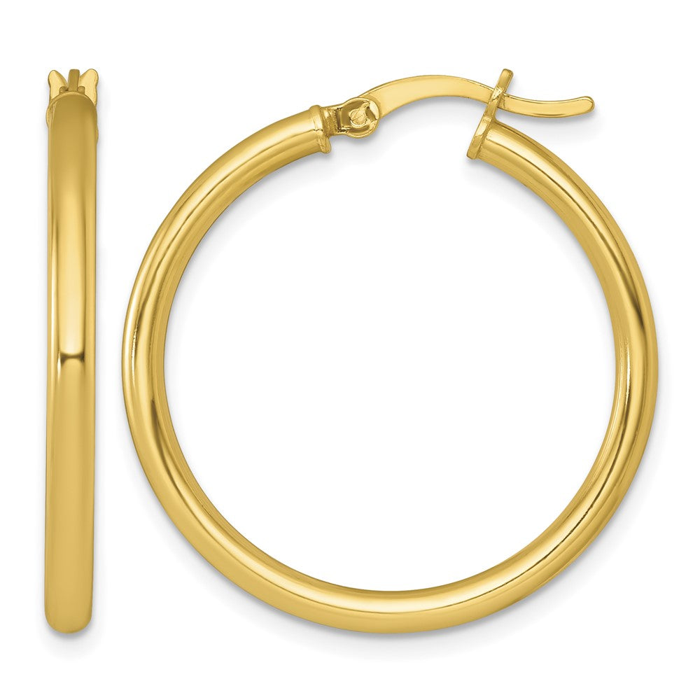 Sterling Silver Gold-tone Polished 2.5mm Round Hoop Earrings
