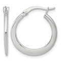 Sterling Silver Polished 20.0mm Tapered Round Hoop Earrings