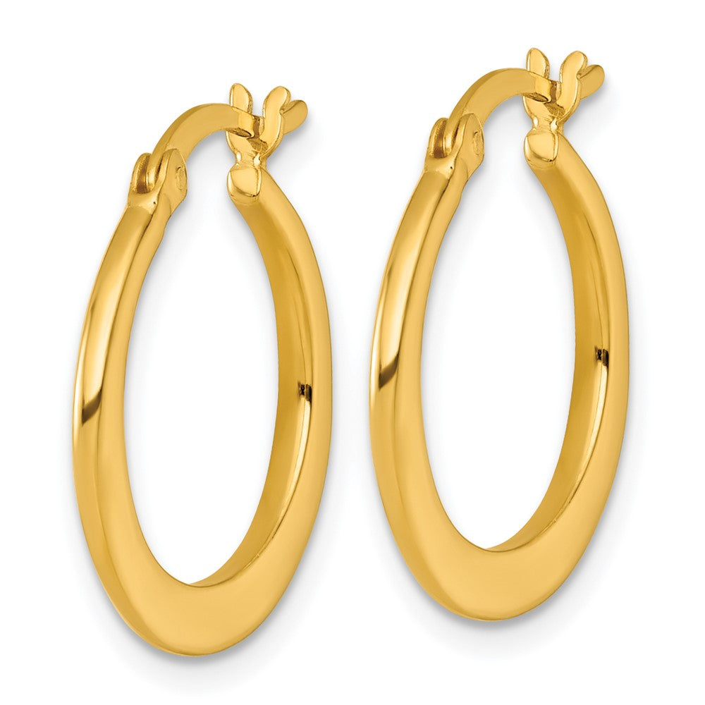 SS Gold-tone Polished 20.0mm Tapered Round Hoop Earrings