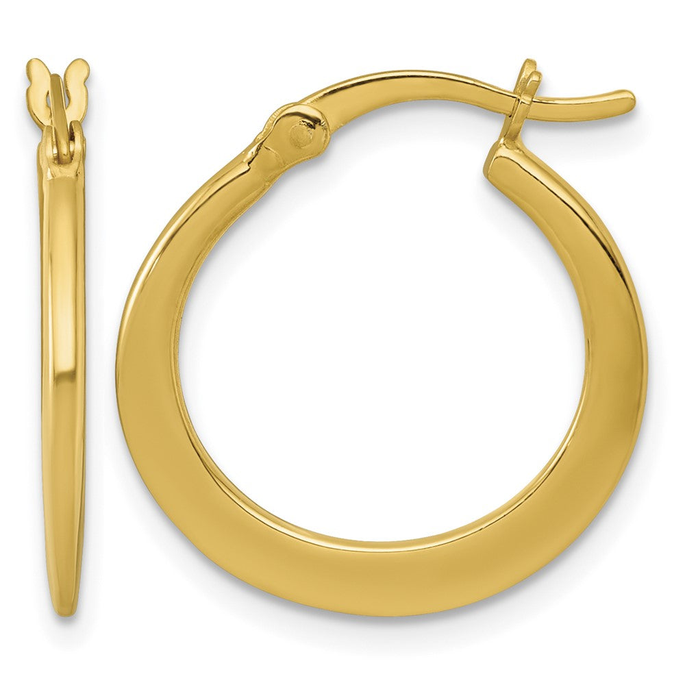 SS Gold-tone Polished 20.0mm Tapered Round Hoop Earrings