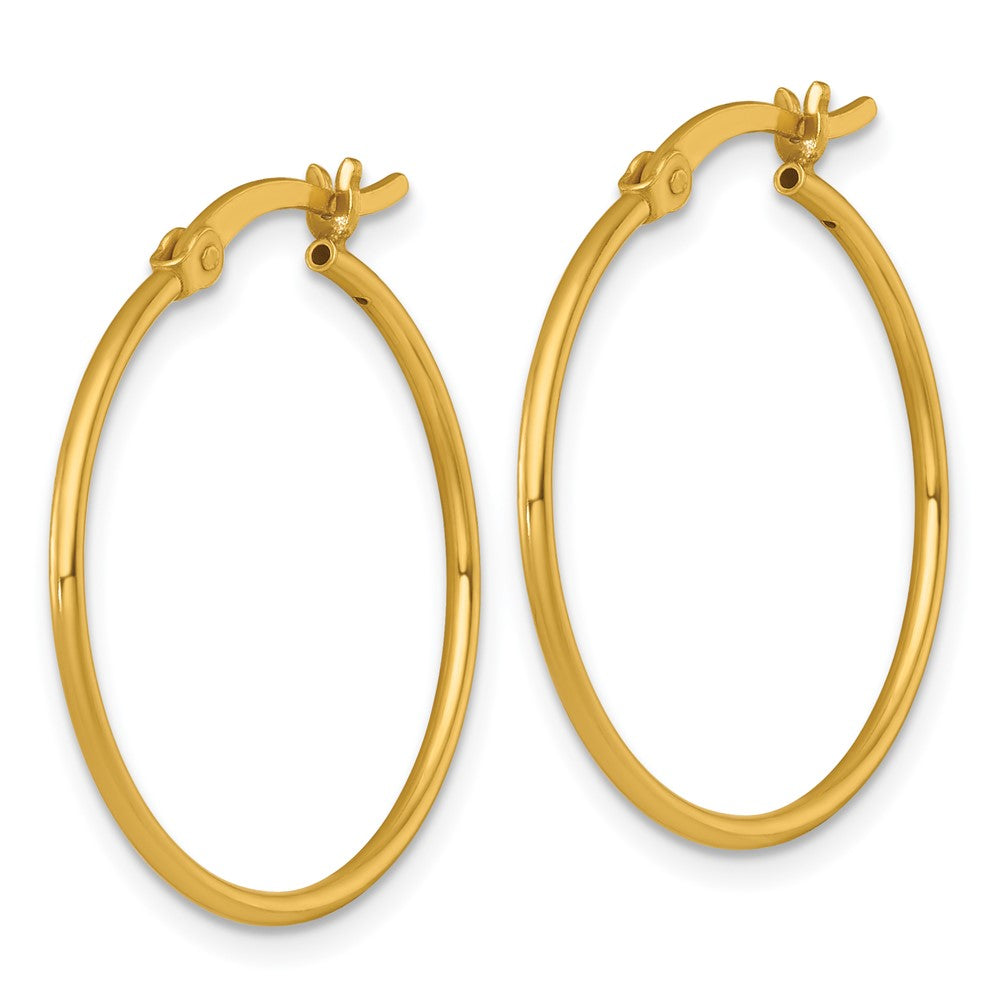 Sterling Silver Gold-tone Polished 1.25mm Round Hoop Earrings