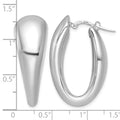 Sterling Silver Polished Rhodium-plated Oval Graduated Hoop Earrings