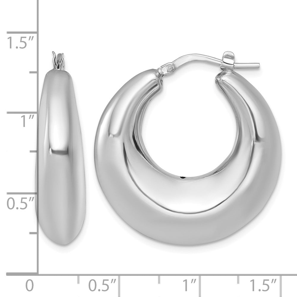 Sterling Silver Rhodium-plated Polished 8mm Hoop Earrings