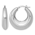 Sterling Silver Rhodium-plated Polished 8mm Hoop Earrings