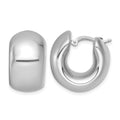Sterling Silver Polished Rhodium-plated Hoop Earrings