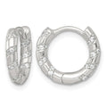 Sterling Silver Polished CZ Hinged Round Hoop Earrings