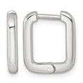 Sterling Silver Polished Hinged Rectangular Hoop Earrings