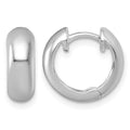 Sterling Silver RH-plated Polished 5mm Hinged Round Hoop Earrings