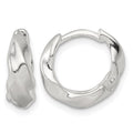 Sterling Silver Polished Twisted Tapered Round Hinged Hoop Earrings