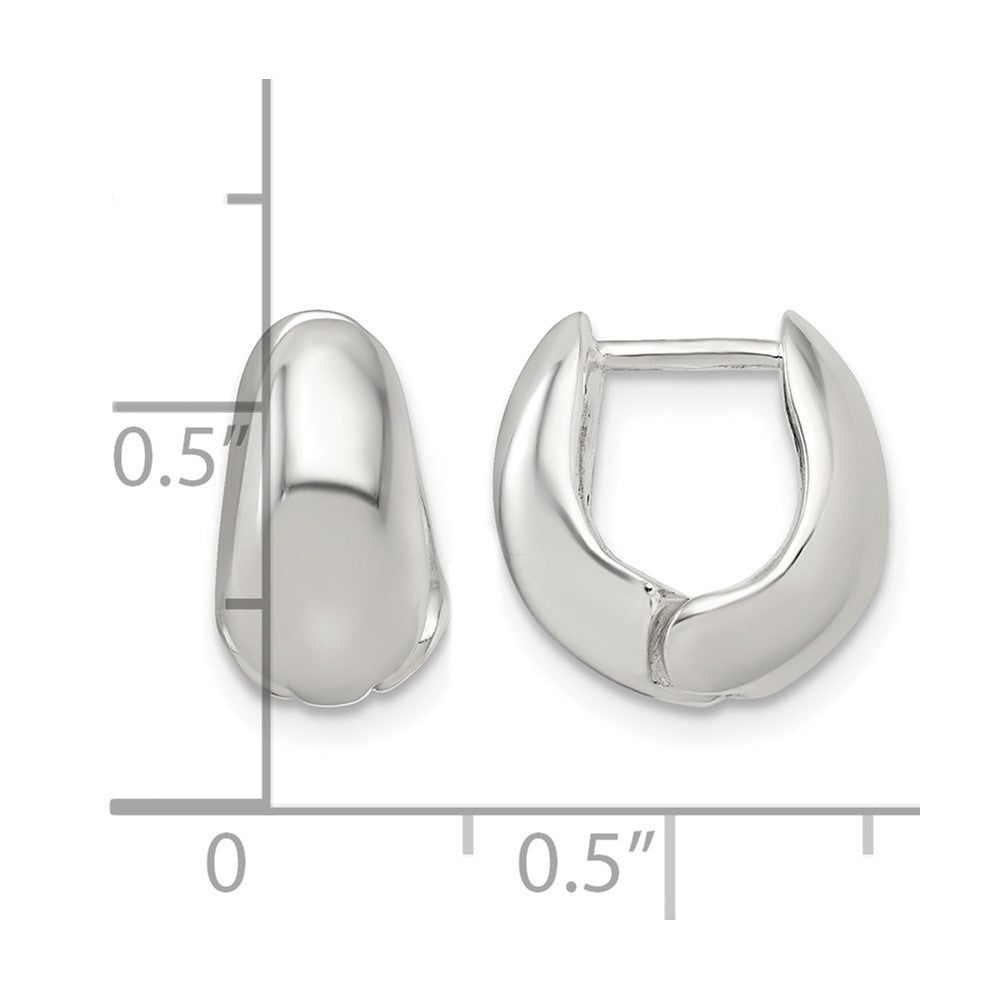 Sterling Silver Polished Tapered Hinged Hoop Earrings