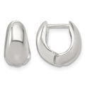 Sterling Silver Polished Tapered Hinged Hoop Earrings