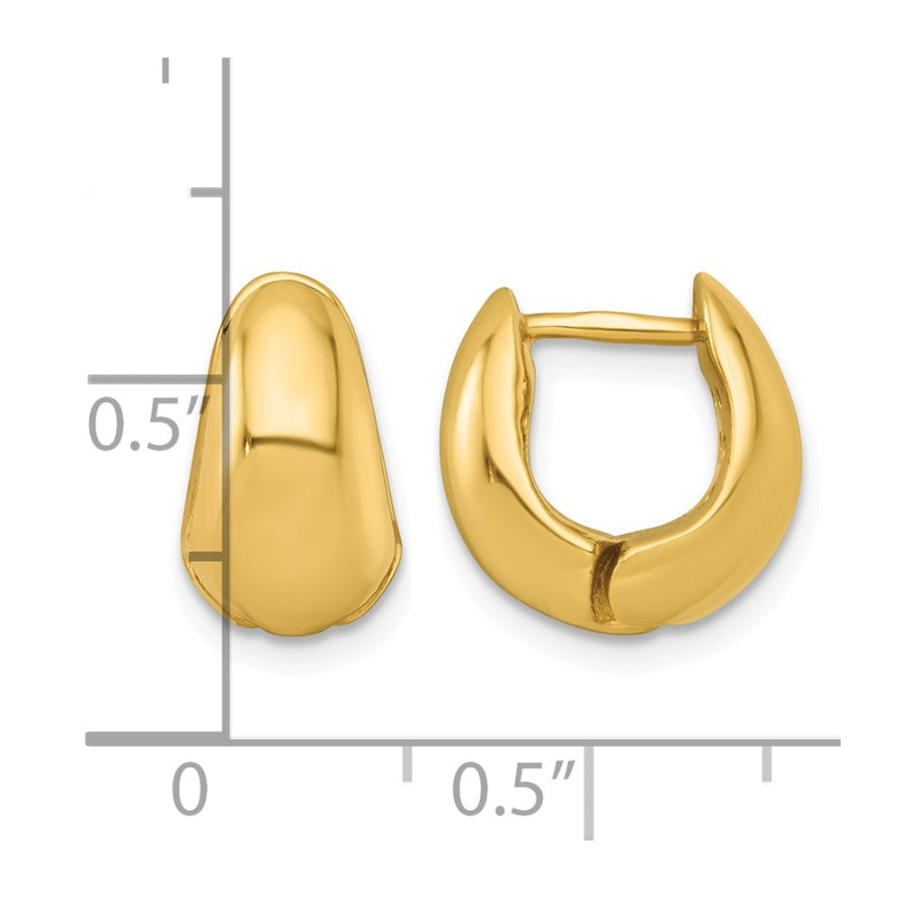 Sterling Silver Gold-tone Polished Tapered Hinged Hoop Earrings
