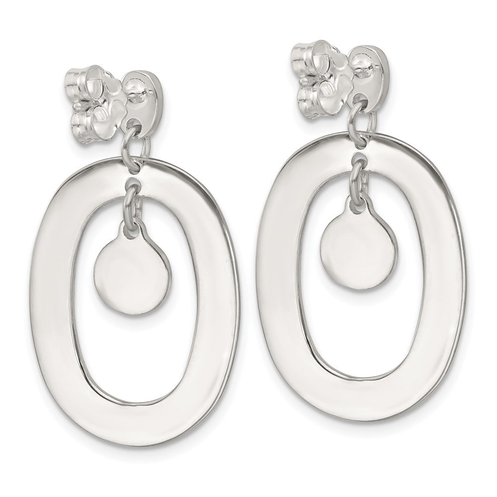 Sterling Silver Oval Mother of Pearl Post Dangle Earrings