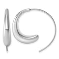 Sterling Silver Rhodium-plated Polished Circle Threader Earrings